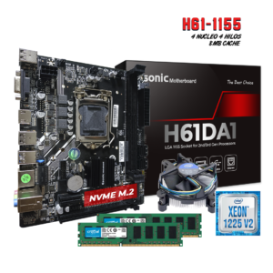 Combo Tarjeta Madre Procesador H61 1225 V2 8GB DDR3 Fan Cooler